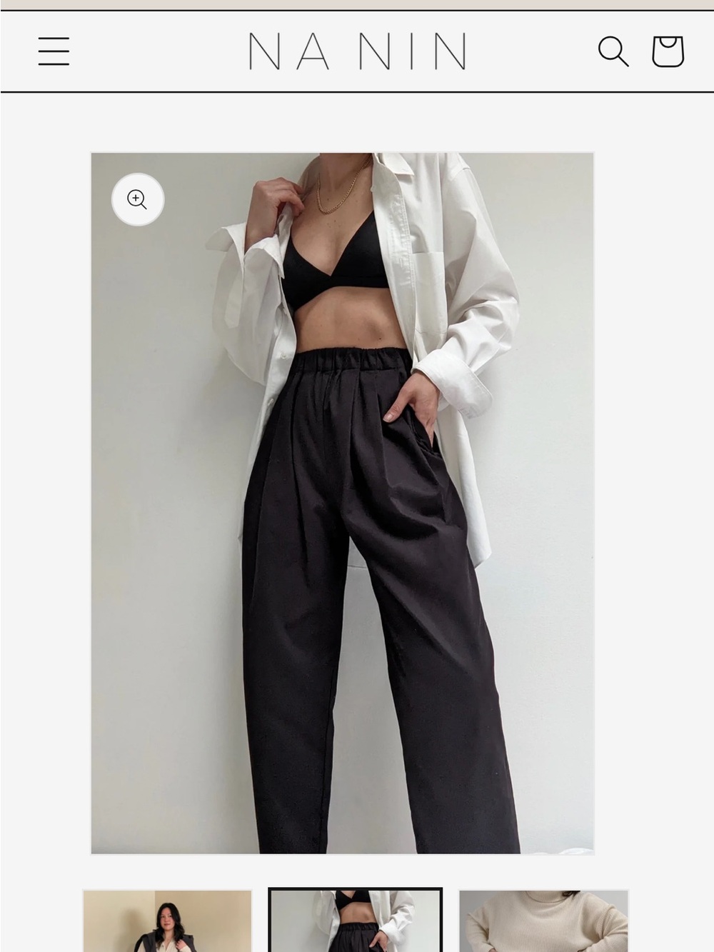 Na Nin Lena French Twill Black Pants - Size L